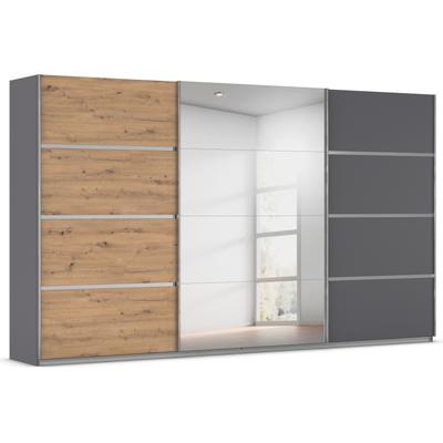 Kleiderschrank RAUCH "Schwebetürenschrank OTTO´s Choice Garderobe Schrank TOP ANGEBOT Avola", graumetallic, eiche artisan, leisten chrom, B:360cm H:229cm T:62cm, Holzwerkstoff, Schränke, mit eleganten Zierleisten in Chrom, Schwarz oder Weiß MADE IN... Image