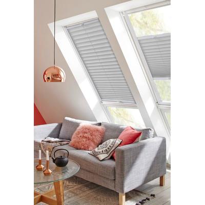 Dachfensterplissee SUNLINES "Classic Style Crepe", grau (grau, weiß), B:49cm H:94cm, Obermaterial: 100% Polyester, Plissees, mit Führungsschienen Image