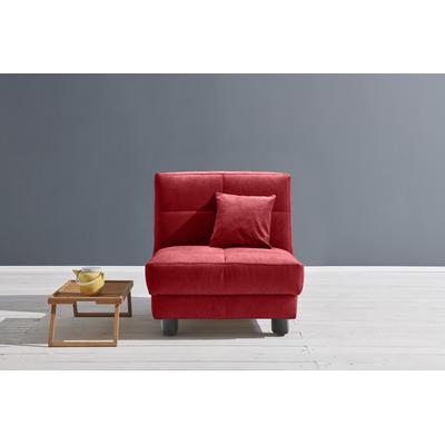Schlafsofa ELL + ELL "Tilda", rot, B:85cm H:90cm T:100cm, 100% Polyester, Sofas, Breite 85 cm, inkl. 1 Zierkissen Image