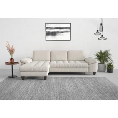 Ecksofa SIT & MORE "Westham L-Form", beige (creme), B:275cm H:88cm T:172cm, 90% Polyester 10% Polyamid, Sofas, Recamiere, mit oder ohne Bettfunktion, Bettkasten, Füße wengefarben Image