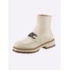 Stiefelette HEINE, Damen, Gr. 37, beige (creme), Leder, Rindsleder, Glattleder, Synthetik, modisch, Schuhe