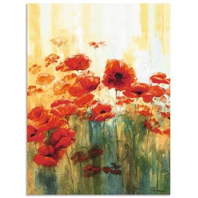 Wandbild ARTLAND "Mohnwiese", rot (farbe bild(er): rot), B:60cm H:80cm, Bilder, als Alubild, Outdoorbild, Leinwandbild, Poster in verschied. Größen