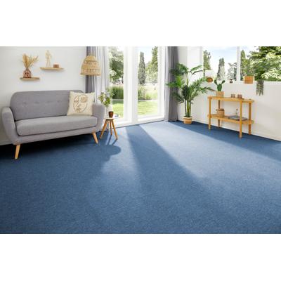 Teppichboden MY HOME "Ruth, melierte Schlinge, Made in Netherlands", blau, B:500cm H:4,5mm L:500cm, Kunstfaser, Teppiche, Breite 400 & 500 cm, robust, pflegeleicht, antistatisch Image