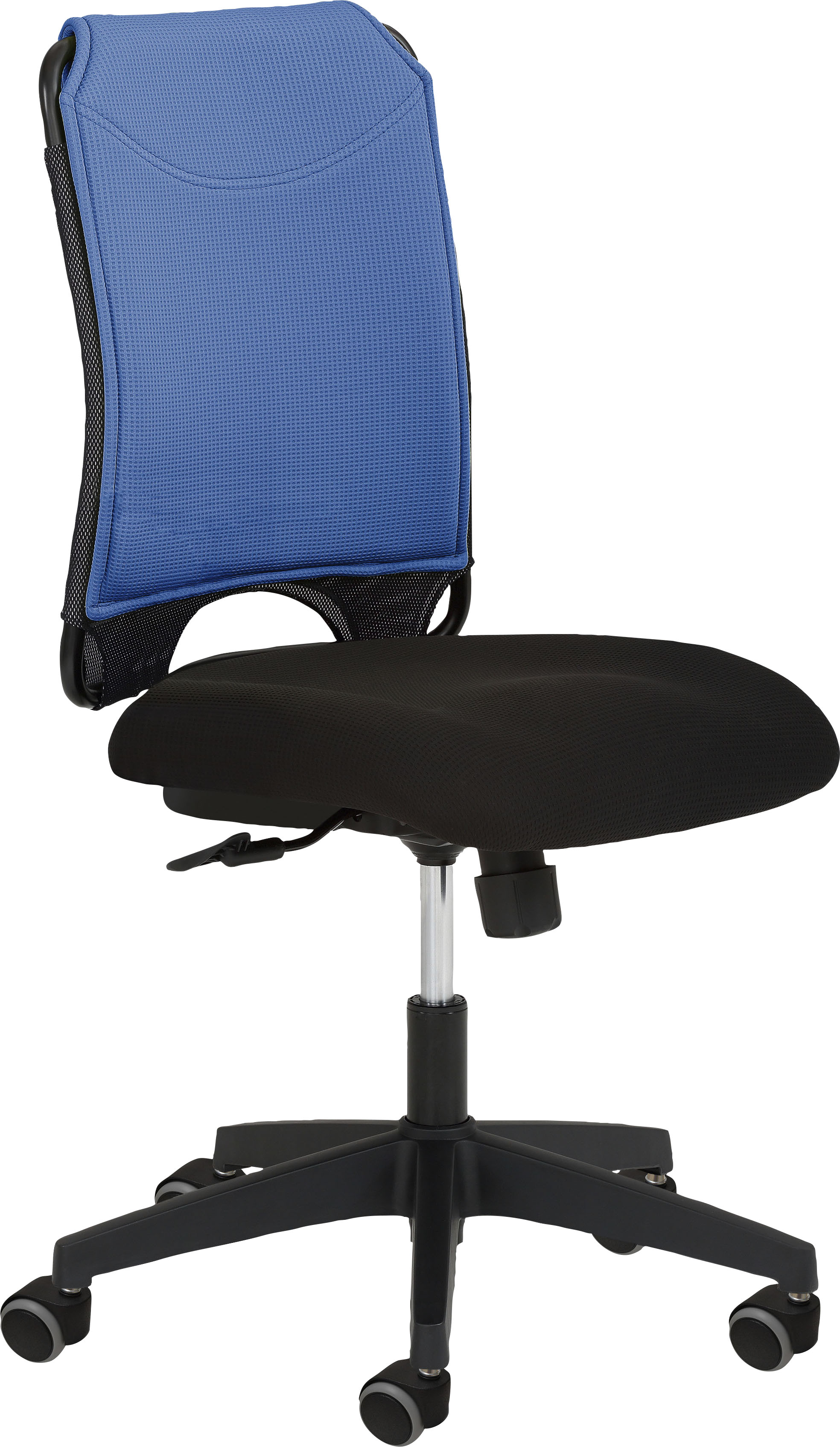 Drehstuhl MAYER SITZMÖBEL "2333", blau (blau, schwarz), B:64cm H:98cm T:64cm, Stühle, Drehstuhl
