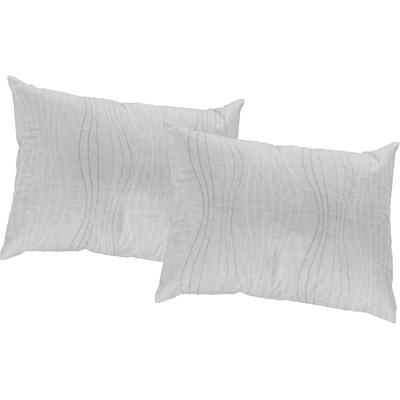 Dekokissen WIRTH "Riccia" Gr. 1, bunt (weiß, silberfarben, gemustert), B:40cm L:40cm, Polyester, Baumwolle, Dekokissen_Sitzkissen_Kissenhüllen, Kissenhülle ohne Füllung, 2 Stück Image
