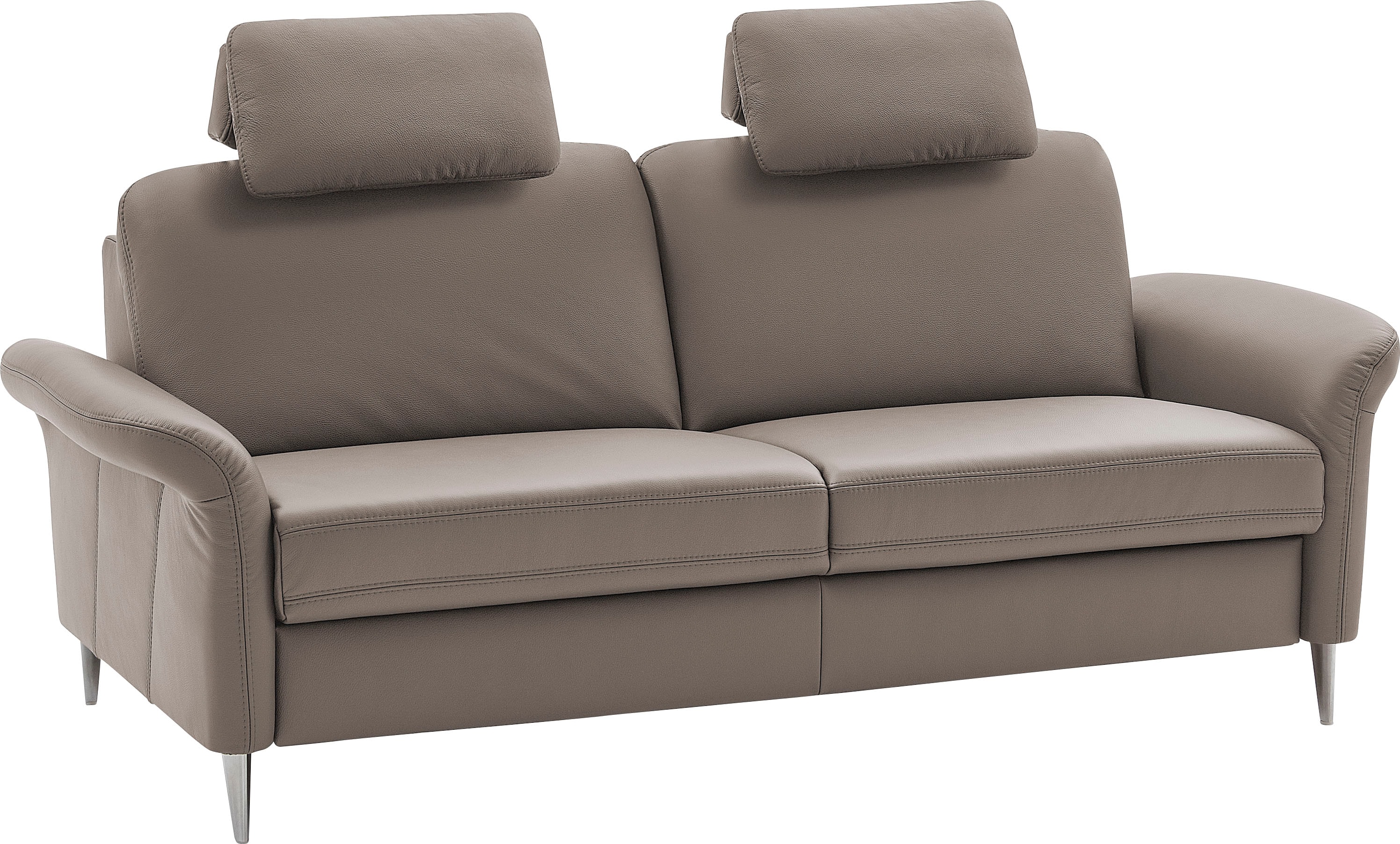 3-Sitzer DIE PLANBAR "PN-EM23187, mit Kopfstützen", artischocke, B:208cm H:112cm, Sofas, aus Echtleder, mit Federkern für hohen Sitzkomfort Image