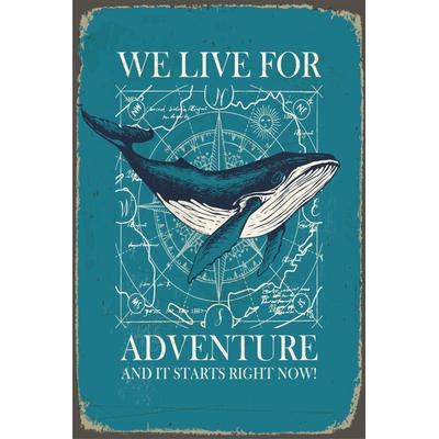 Metallbild QUEENCE "Adventure", blau (farbe bild(er): blau), B:30cm H:45cm, Stahl, Metall, Bilder, Stahlschild, Blechschild, Sprüche, Texte, Wal Image