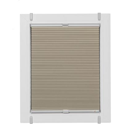 Wabenplissee SUNLINES "One Size Style Honeycomb VD", beige (sand, grau, grau), B:80cm H:210cm, Obermaterial: 85% Polyester, 15% sonstige Fasern, Plissees, Zubehörfarbe grau, zum Klemmen Image