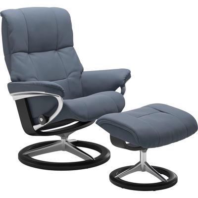 Relaxsessel STRESSLESS "Mayfair", blau (sparrow blau paloma), B:83cm H:102cm T:73cm, Leder BATICK: BATICK ist ein leicht korrigiertes, durchgefärbtes und genarbtes Möbelleder, bei dem die meisten Unebenheiten und Spuren in der Regel entfernt... Image