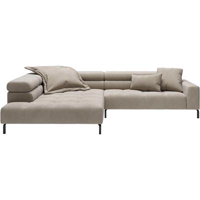 Ecksofa PLACES OF STYLE "Cleveland, L-Form, incl. Kopfteilverstellung, Breite 311 cm", grau (taupe), B:311cm H:71cm T:219cm, 88% Polyester, 12% Polyacryl, Sofas, wahlweise elektrischer Sitzvorzug Image