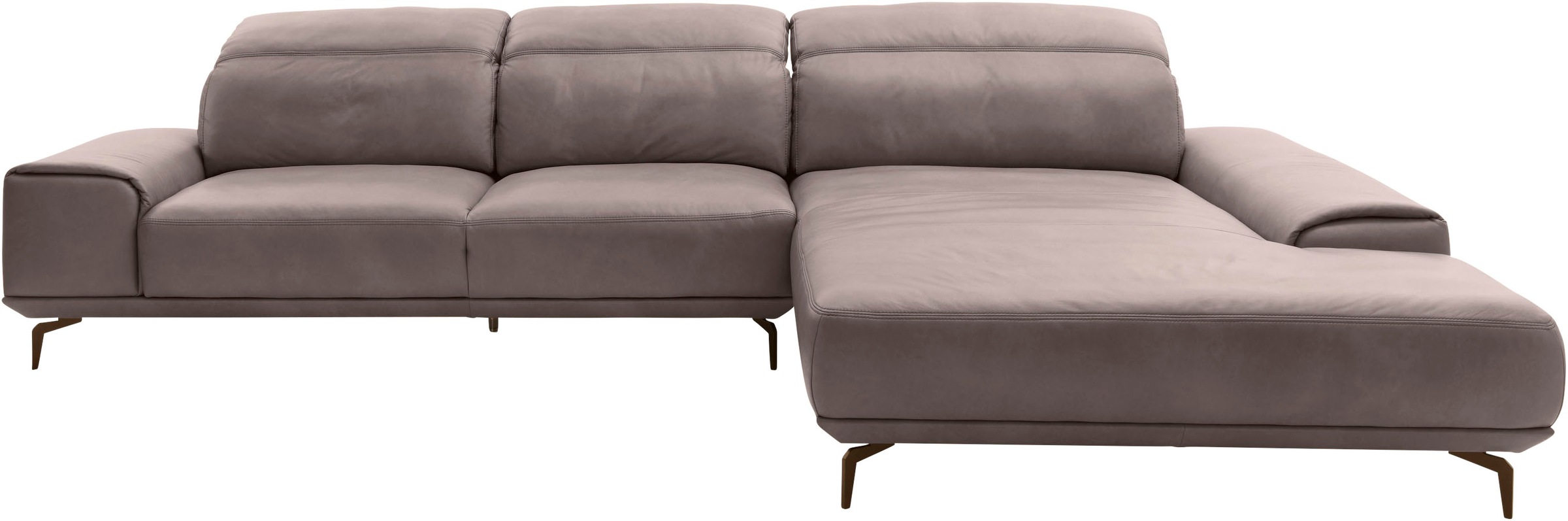 Wohnlandschaft MUSTERRING "MR 2490", grau (light grau, b), B:342cm T:207cm, Sofas, Bronze-Fuß Sitzhöhe 46cm, wahlweise mit Funktionen, Maße 342 x 207 cm