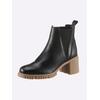 Stiefelette HEINE, Damen, Gr. 42, gelb (schwarz, camel), Leder, Glattleder, Rindsleder, modisch, Schuhe