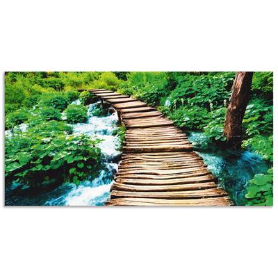 Wandbild ARTLAND "Strandpromenade", grün (farbe bild(er): grün), B:60cm H:30cm, Bilder, als Alubild, Outdoorbild, Leinwandbild, Wandaufkleber, versch. Größen Image