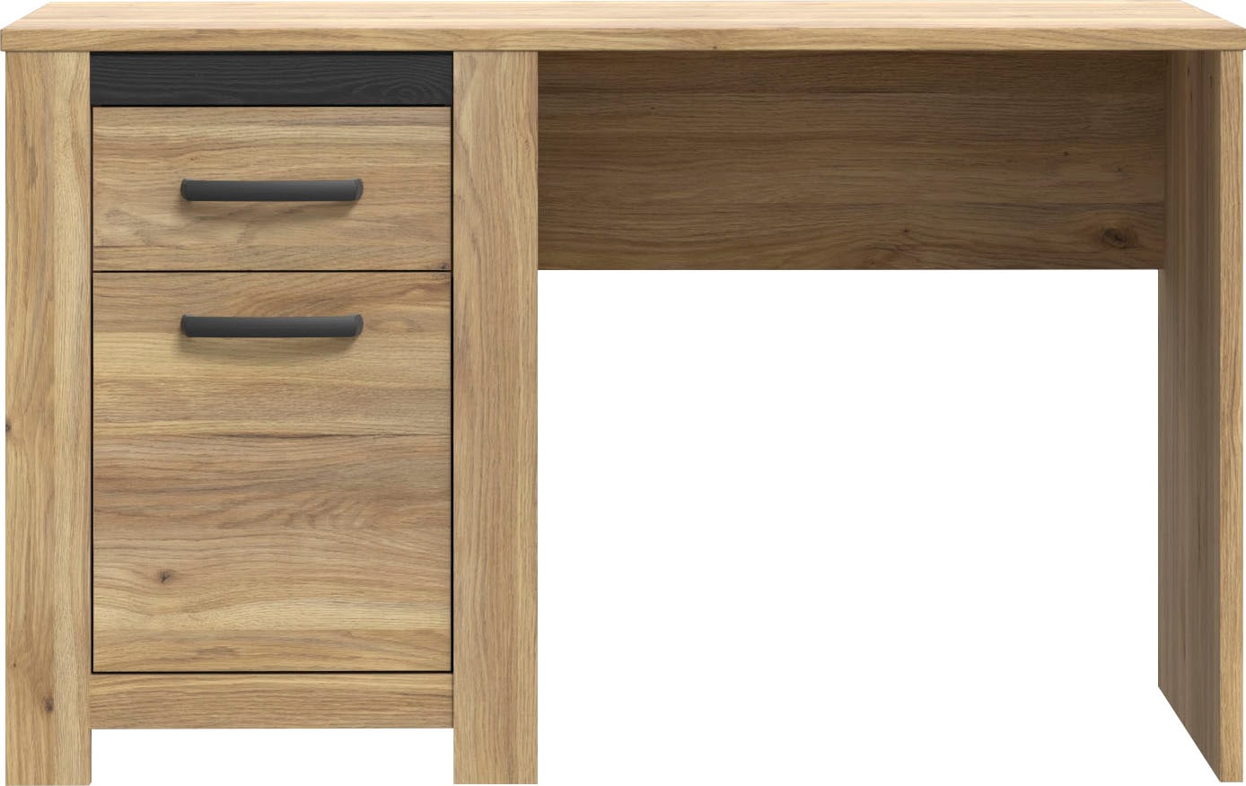 Schreibtisch FORTE "Cayetano", braun (mauvella eiche, cabezone eiche, mauvella eiche, mauvella eiche), B:120cm H:73,4cm T:55,6cm, Tische, Breite 120 cm