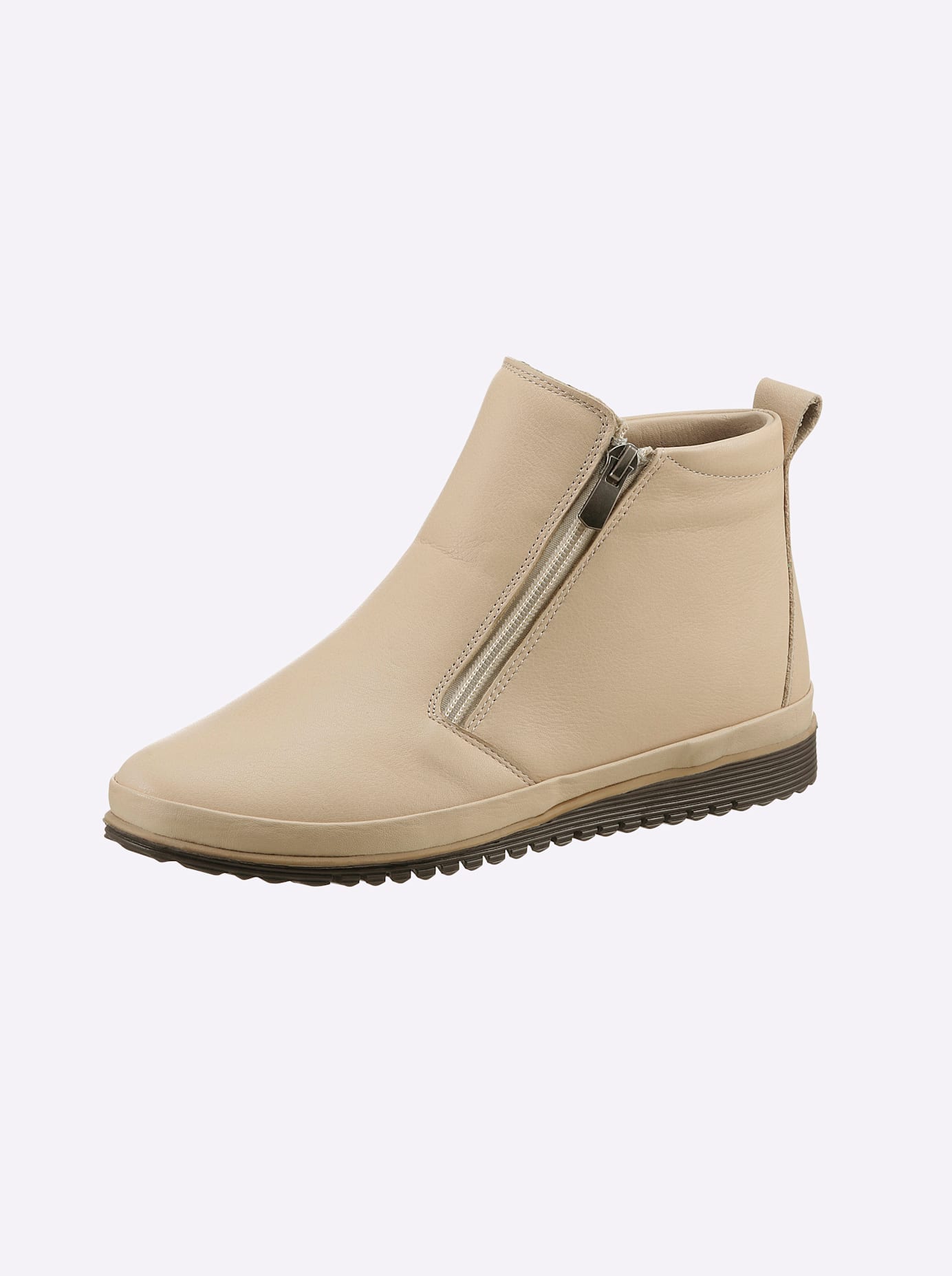 Stiefelette ANDREA CONTI, Damen, Gr. 36, beige (ecru), Glattleder, Leder, Rindsleder, Schuhe Stiefelette