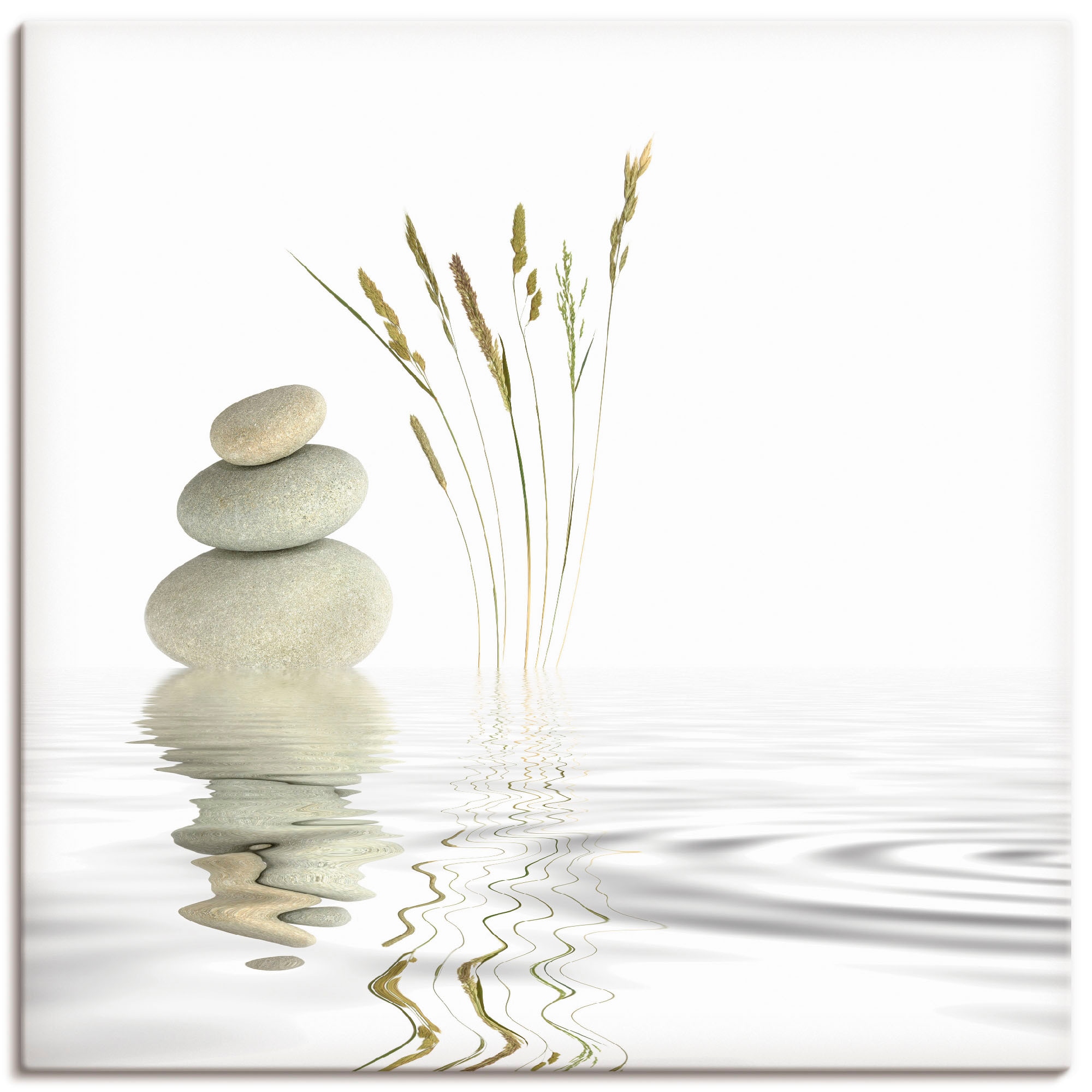 Wandbild ARTLAND "Zen Friede", weiß (farbe bild(er): weiß), B:40cm H:40cm, Bilder, als Alubild, Outdoorbild, Leinwandbild, Poster, Wandaufkleber Image