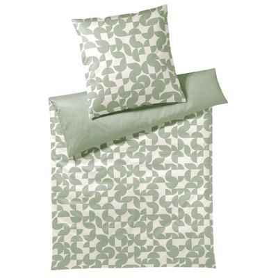 Wendebettwäsche ELEGANTE "Studio Graphic", wasabi grün, B/L: 155cm x 220cm, , Mako-Satin, B/L: 80cm x 80cm, Mako-Satin, Obermaterial: 100% Baumwolle, Bettwäsche, angenehmes Hautgefühl Image