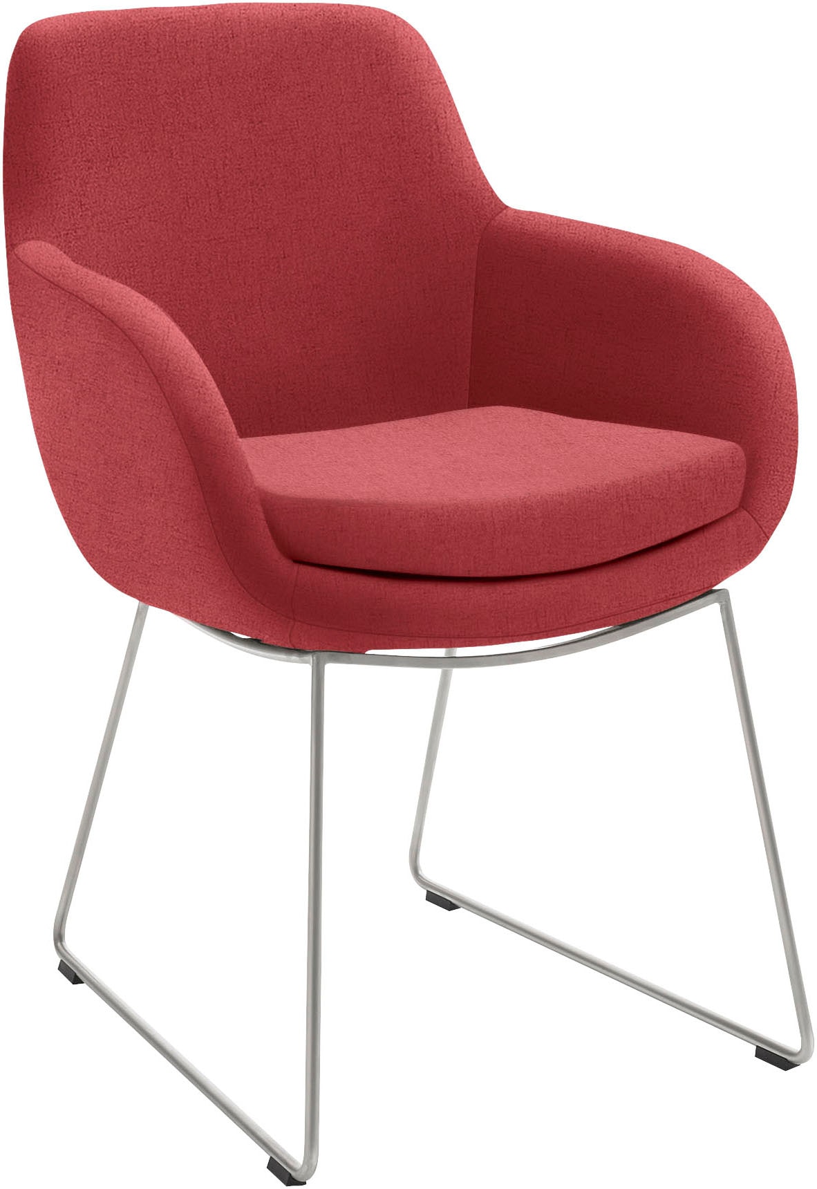 Esszimmerstuhl MUSTERRING "Tavia", rot (bordeaux, edelstahl gebürstet), B:62cm H:86cm T:66cm, Stühle, Esszimmerstuhl