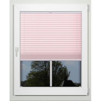Plissee INDEKO "simple", rosa (rosé, weiß), B:80cm H:170cm, Obermaterial: 94% Polyester, 6% sonstige Fasern, Plissees, nach Maß Image
