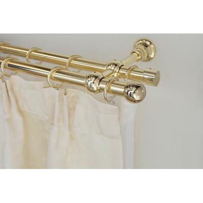Gardinenstange GARESA "ANDREA", grau (messingfarben), L:410cm Ø:20mm, Metall, Gardinenstangen, Vorhanggarnitur, verlängerbar, Endknopf Kugel kurz, mit Ringen Image