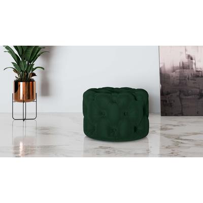 Hocker PLACES OF STYLE "FOLLINA", grün (dunkelgrün), B:60cm H:39cm T:60cm, 100% Polyester, Hocker, Polsterhocker mit klassischer Chesterfield-Knopfheftung Image