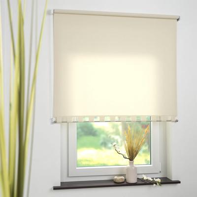 Seitenzugrollo LIEDECO Gr. 2, beige, B:72cm H:180cm, Polyester, Rollos, Volantrollo - eckiger Volant, Fixmaß Image