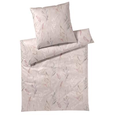 Bettwäsche ELEGANTE "Ensemble", rosa (puder), B/L: 155cm x 220cm, , Mako-Satin, B/L: 80cm x 80cm, Mako-Satin, Obermaterial: 100% Baumwolle, Bettwäsche, angenehmes Hautgefühl Image