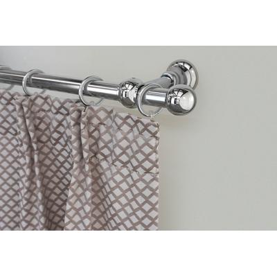 Gardinenstange GARESA "ANDREA", grau (chromfarben), L:340cm Ø:20mm, Metall, Gardinenstangen, Vorhanggarnitur, verlängerbar, Endknopf Kugel kurz, mit Ringen Image