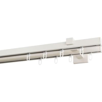 Gardinenstange GARESA "Nora", weiß, L:550cm, Aluminium, Gardinenstangen, Vorhanggarnitur, einfache Montage an die Wand, verlängerbar, Kappe Image