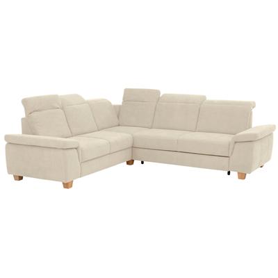 Ecksofa HOME AFFAIRE "Dalia L-Form", beige (creme), B:256cm T:236cm, Luxus-Microfaser Florence (100% Polyester), Luxus-Microfaser weich (90% Polyester, 10% Polyamid), Webstoff (100% Polyester), Sofas, mit Federkernpolsterung, wahlweise mit... Image