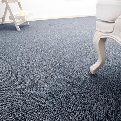 Teppichboden ANDIAMO "Carlos, Feinschlinge, Made in Netherlands", blau (dunkelblau), B:500cm H:6,5mm L:200cm, Polypropylen, Teppiche, melierte Optik, Breite 400 cm oder 500 cm, strapazierfähig Image
