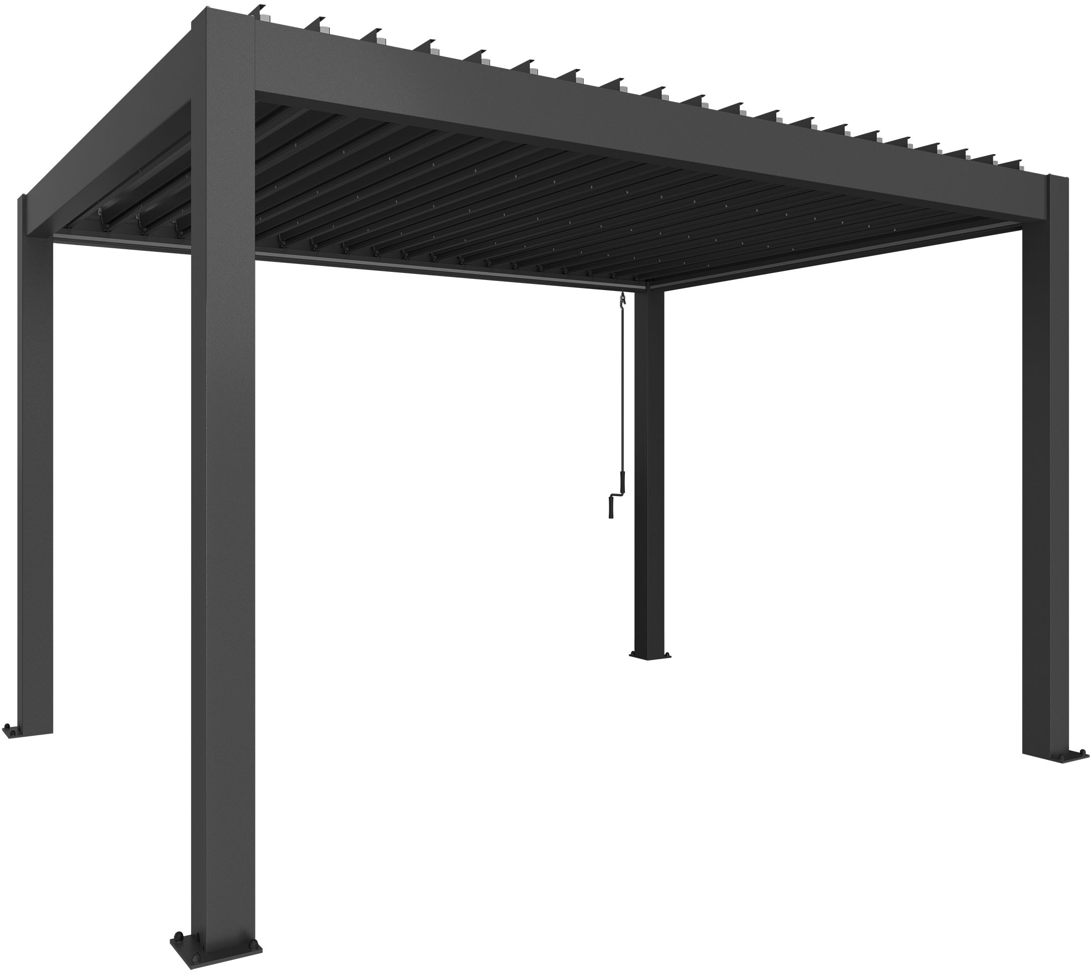 Pergola BIOHORT "4x3 m, verschiedene Farben", grau (dunkelgrau, metallic), B/H/T: 404,5cm x 312cm, Pergolen, 404,5x312x264 cm, ausgezeichnet mit dem Red Dot Design Award Image