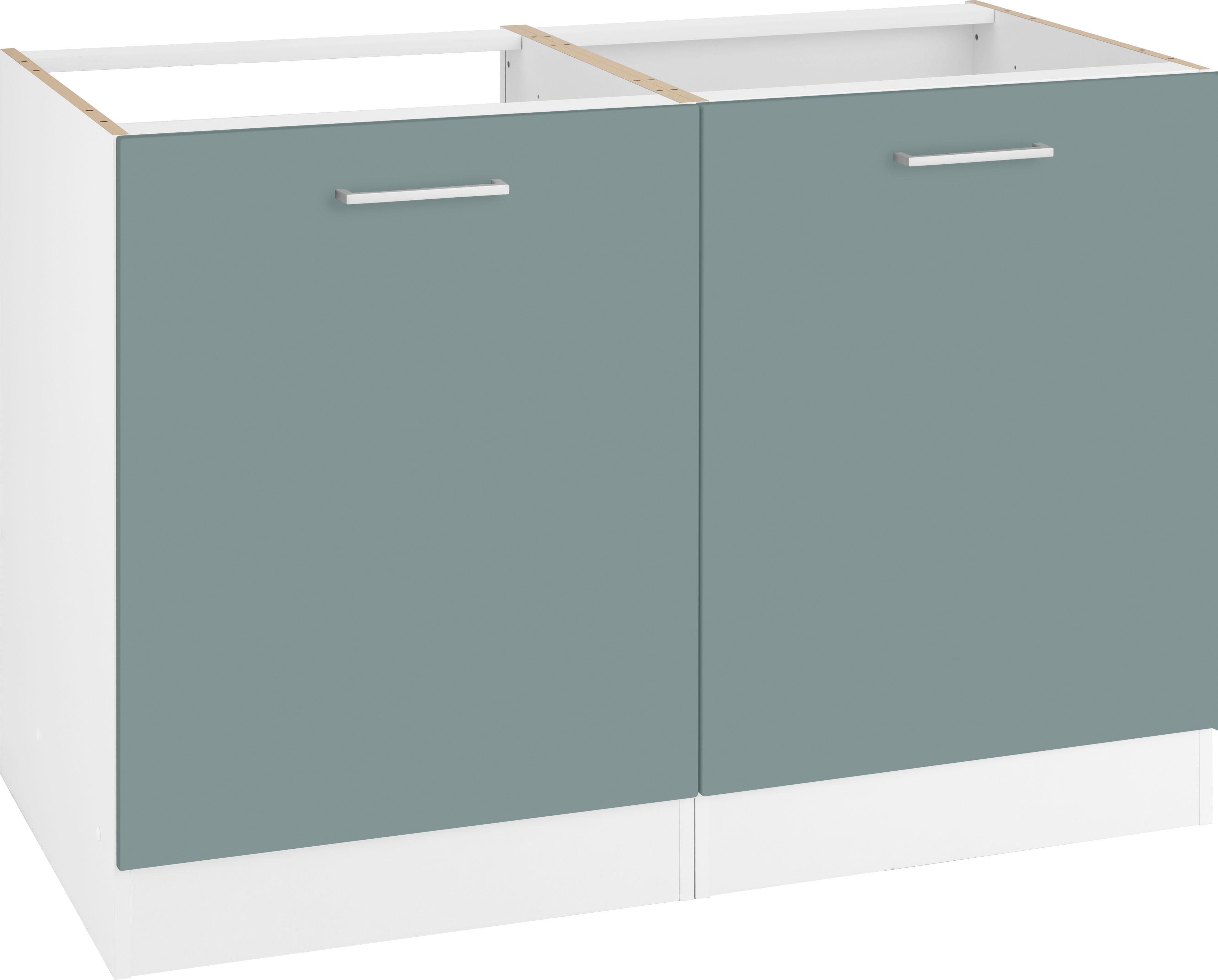 Spülenschrank KOCHSTATION "KS-Visby", grün (fjordgrün), B:120cm H:82cm T:60cm, Schränke, Breite 120 cm Image