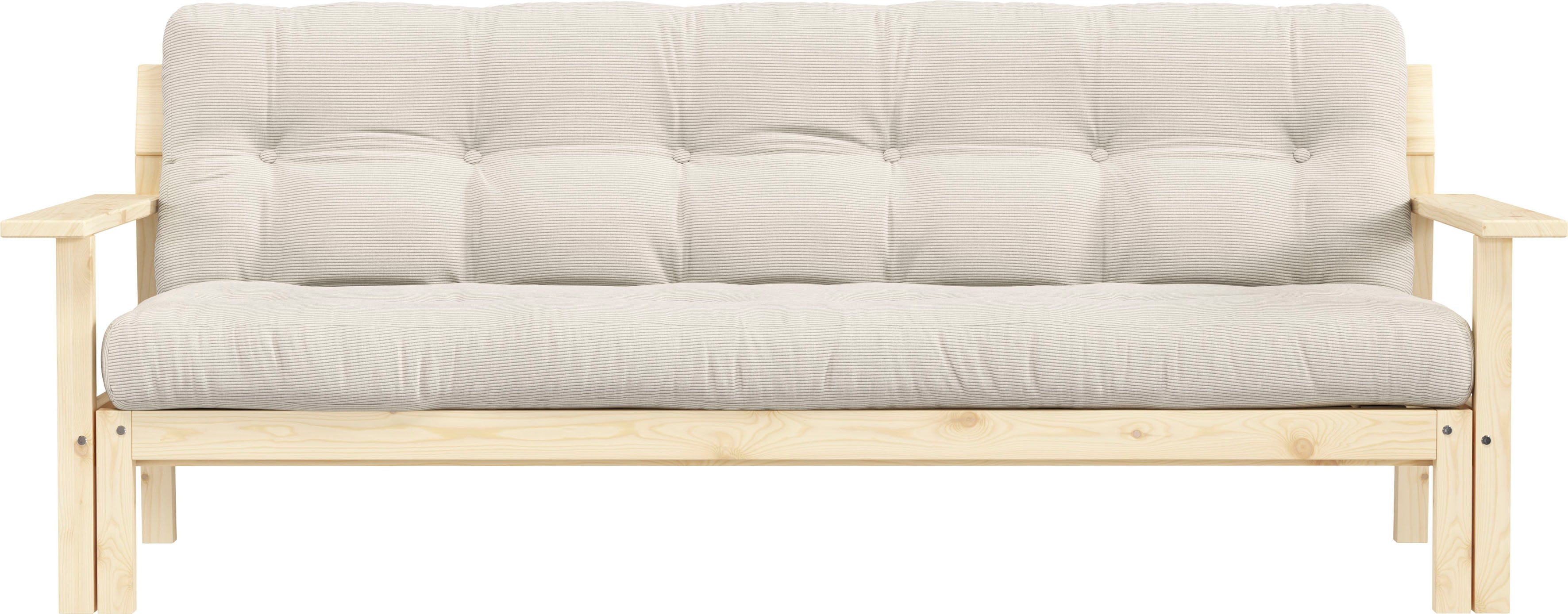 Schlafsofa KARUP DESIGN "Unwind", beige (ivory), B:190cm H:14cm T:92cm, Sofas, Schlafsofa, Mit Holzstruktur, inkl. Futonmatratze, Liegefläche 130x190 cm