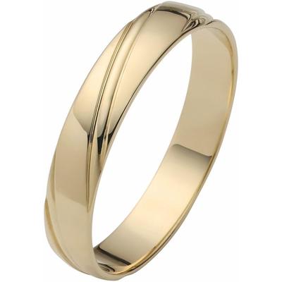 Trauring FIRETTI "Schmuck Geschenk Gold 375 Hochzeit Ehering "LIEBE" Gr. 17,5, gold (gelbgoldfarben), Fingerringe, 17,5, ohne Brillant, Gelbgold 375, 4mm, Made in Germany, wahlweise mit oder ohne Brillant Image