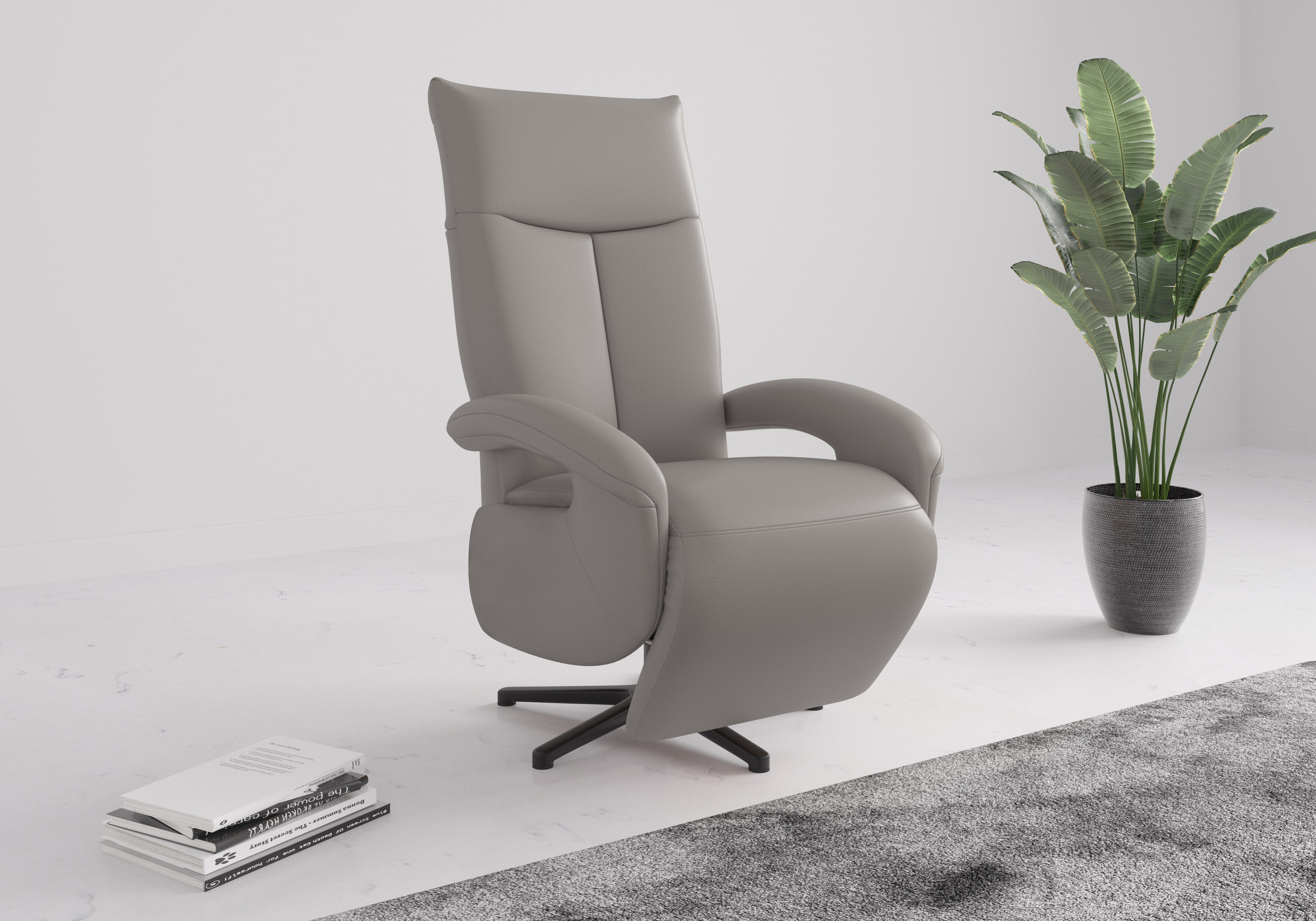 TV-Sessel SIT & MORE "Amica, inkl. Kopfteilverstellung & Drehfunktion", grau (light grau), B:74cm H:112cm T:82cm, Sessel, wahlweise mit 2 Motoren, Akku und Aufstehhilfe Image