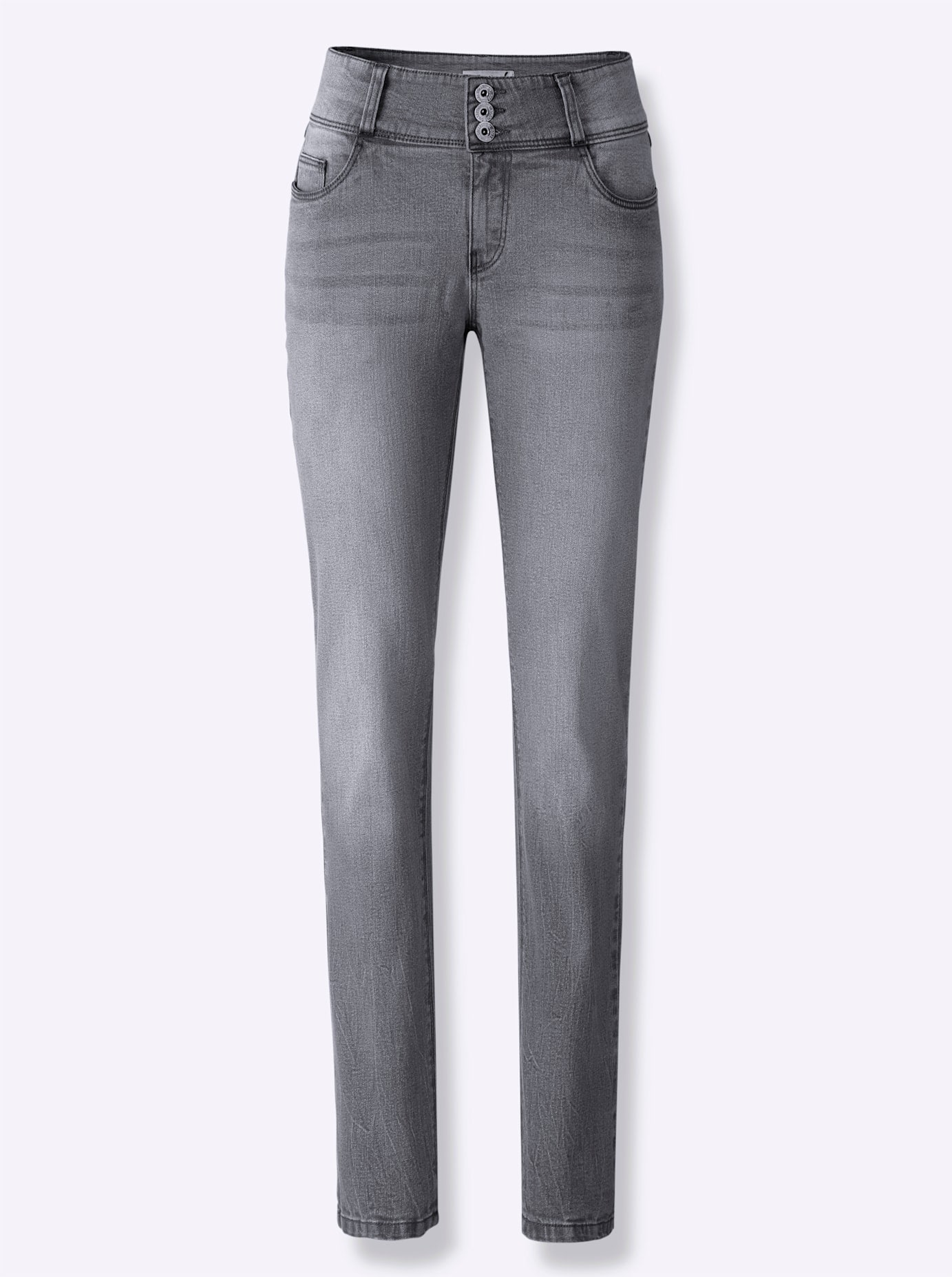 5-Pocket-Jeans CASUAL LOOKS, Damen, Gr. 54, Normalgrößen, blau (stone, grau, denim), 99% Baumwolle, 1% Elasthan, unifarben, lang, Jeans