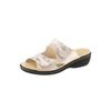 Pantolette BELVIDA, Damen, Gr. 41, beige (beige, bedruckt), Nubukleder, Glattleder, klassisch, Schuhe