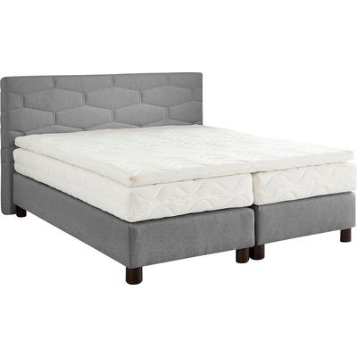 Boxspringbett, grau, B:195cm L:210cm, Bezug: 100% Polyester, WESTFALIA SCHLAFKOMFORT, Komplettbetten, Boxspringbett, wahlweise mit Topper Image