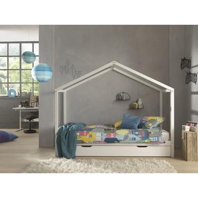 Hausbett VIPACK "Dallas", weiß, B:97cm H:170cm L:210cm, Boden Bettschublade Hartfaser, Betten, wahlweise mit Bettschublade oder Textilhimmel, Ausf. natur oder weiß Image