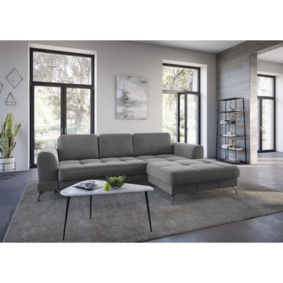Ecksofa SIT & MORE "Bendigo L-Form", grau (hellgrau), B:284cm H:84cm T:175cm, Sofas, inklusive Sitztiefenverstellung, Bodenfreiheit 12 cm, in 2 Fußfarben Image
