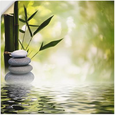 Wandbild ARTLAND "Asiatische Spa Steine", grün (farbe bild(er): grün), B:50cm H:50cm, Bilder, als Alubild, Outdoorbild, Leinwandbild, Poster, Wandaufkleber Image