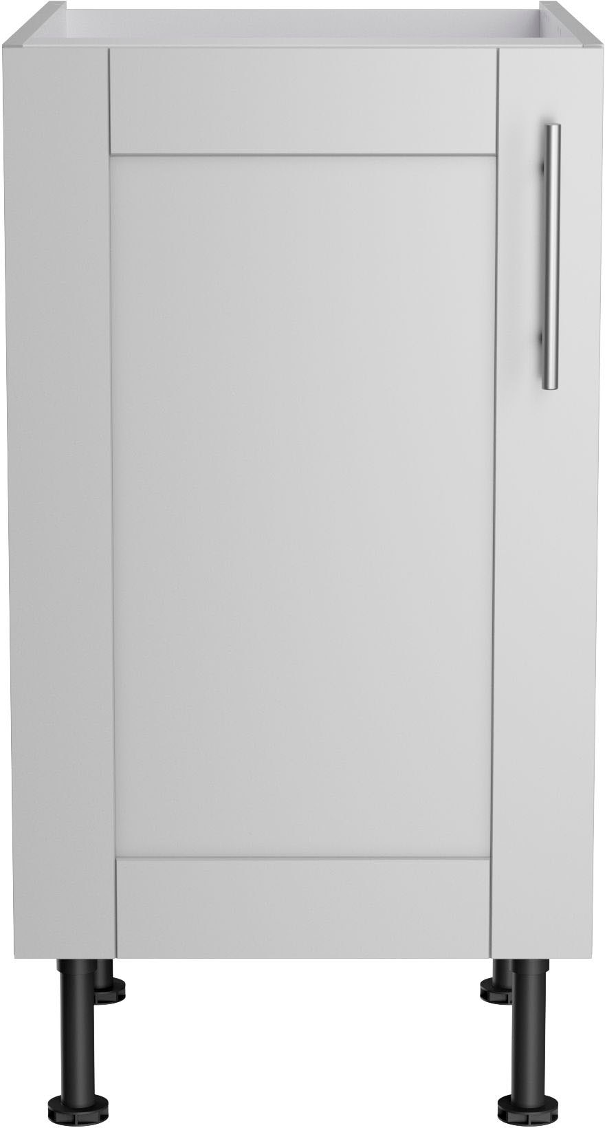 Spülenschrank KOCHSTATION "KS-Ahus", grau (hellgrau matt, hellgrau), B:45cm H:87cm T:58,4cm, Schränke, Spülenschrank, Breite 45 cm