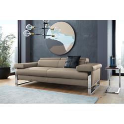 2-Sitzer W.SCHILLIG "finn", braun (stone z59), B:210cm H:71cm T:106cm, Flachgewebe S22 (100% Polyester), Stoff S37 (100% Polyester), Longlife Xtra-Leder Z59: Glattleder mit modischer Prägung. Hautstärke 0, 9 - 1, 1 mm, Sofas, German Design Award...