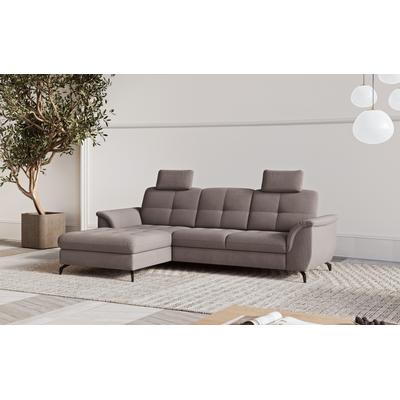 Ecksofa SIT & MORE "Zora L-Form", grau (taupe), B:262cm H:92cm T:164cm, 90% Polyester 10% Polyamid, Sofas, wahlweise mit Bettfunktion und Bettkasten Image