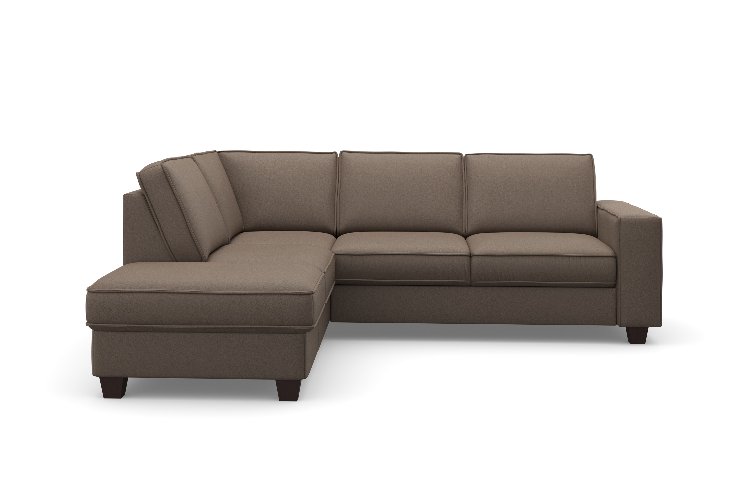 Ecksofa HOME AFFAIRE "County L-Form", braun (nuss), B:236cm H:81cm T:213cm, Luxus-Microfaser (100% Polyester);Struktur fein (100% Polyester);Luxus-Microfaser weich (9ß% Polyester, 10% Polyamid), Sofas, Ecksofa, wahlweise Ottomane links oder rechts,...