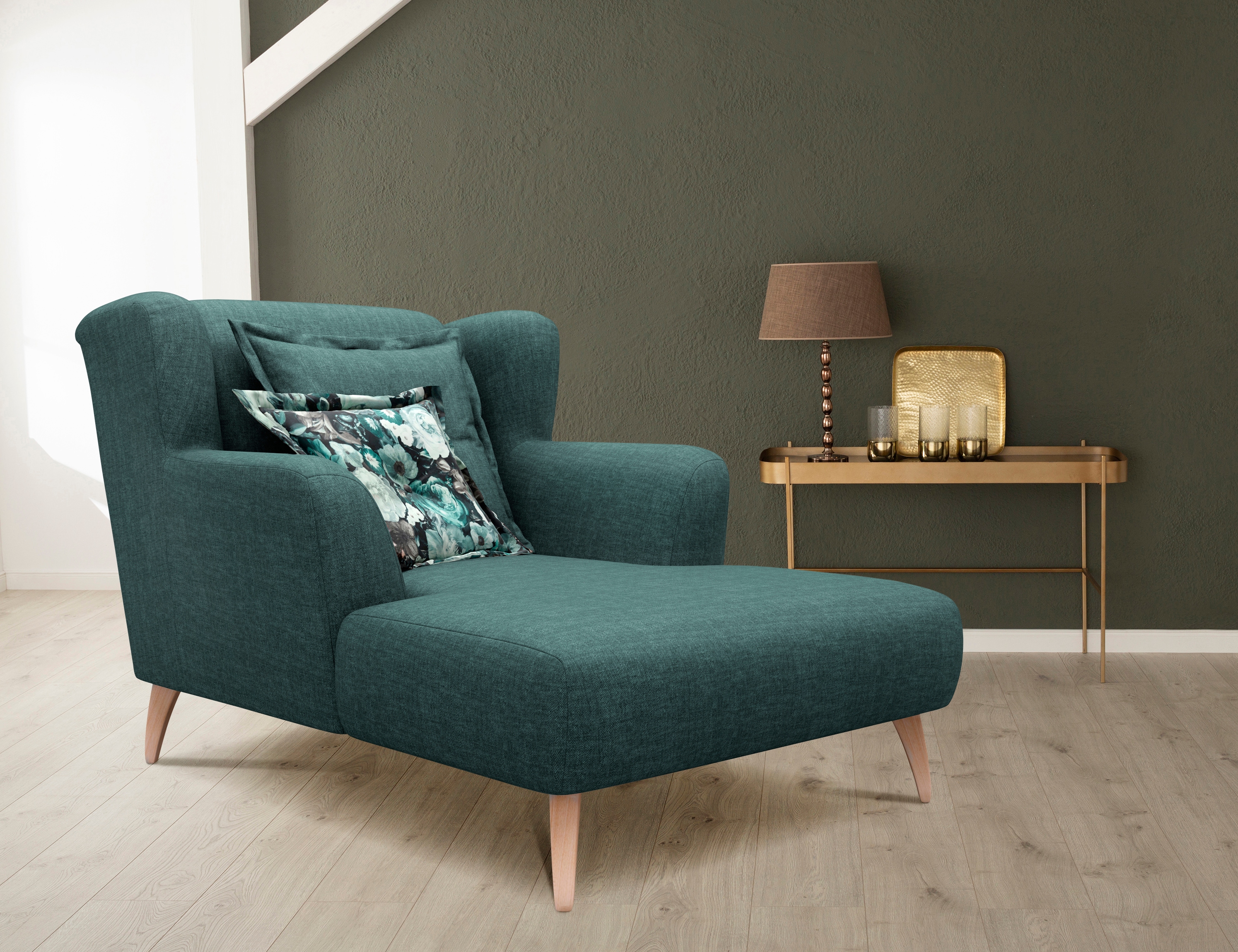Loveseat HOME AFFAIRE "Baggio Kuschel Mega Lounge Big Sessel", blau (ocean), B:101cm H:99cm T:152cm, 100% Polyester, Sessel