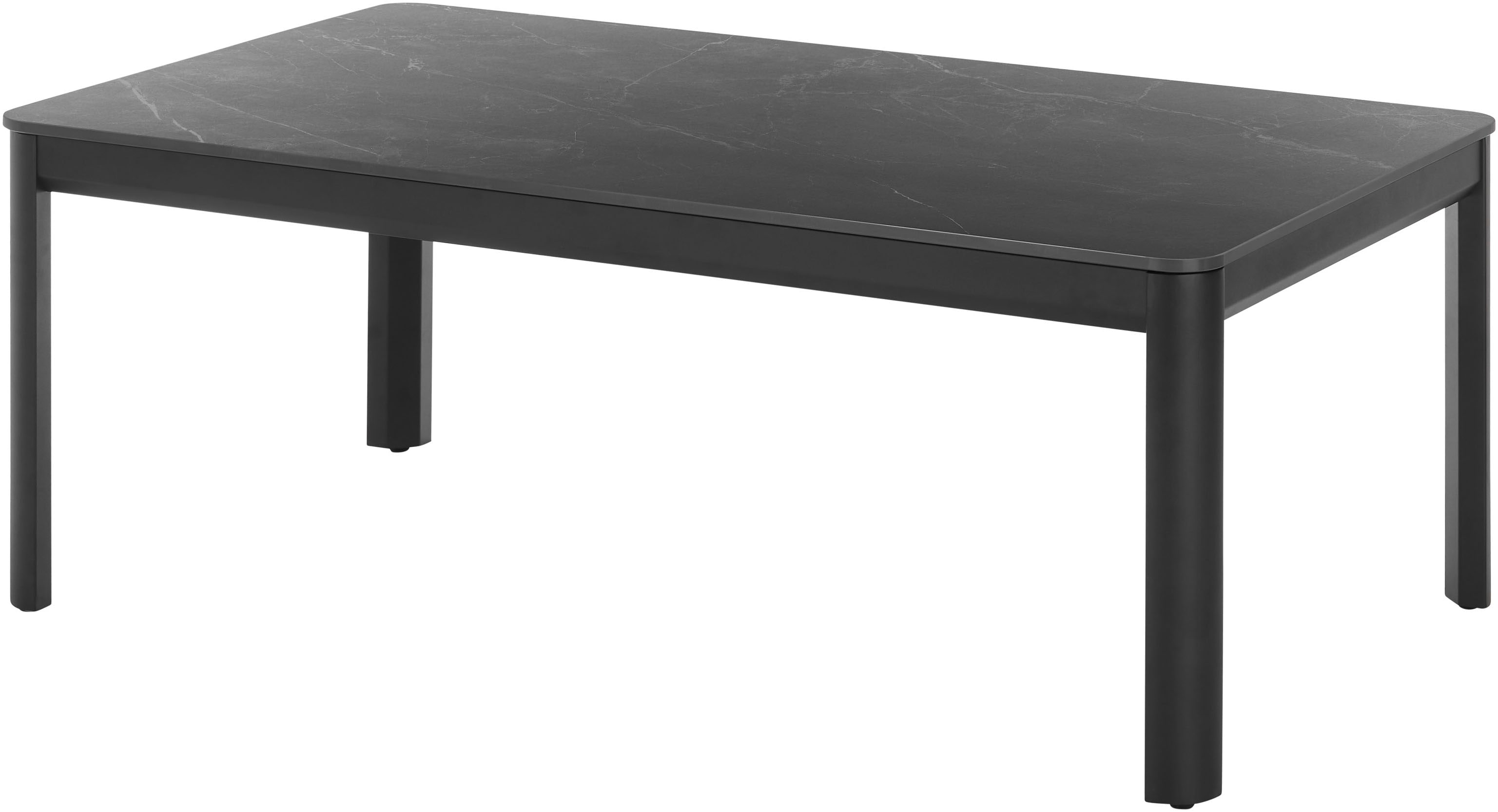 Couchtisch STOLKOM "Lenni Wohnzimmertisch Keramik, Schwarz gemasert BxHxT 120x45x70 cm", schwarz (schwarz, schwarz, schwarz), H:45cm, Tische, Keramikoberfläche schwarz gemasert, Metallgestell schwarz matt