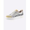 Sneaker HEINE, Damen, Gr. 40, bunt (grau, bunt), Leder, Veloursleder, Glattleder, modisch, Schuhe