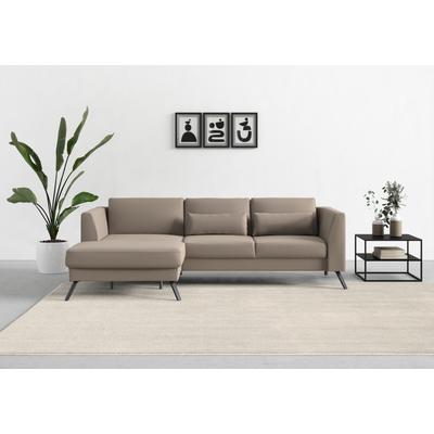 Ecksofa SIT & MORE "Lindholm L-Form", grau (taupe), B:262cm H:88cm T:171cm, Sofas, mit Sitztiefenverstellung und Federkern Image